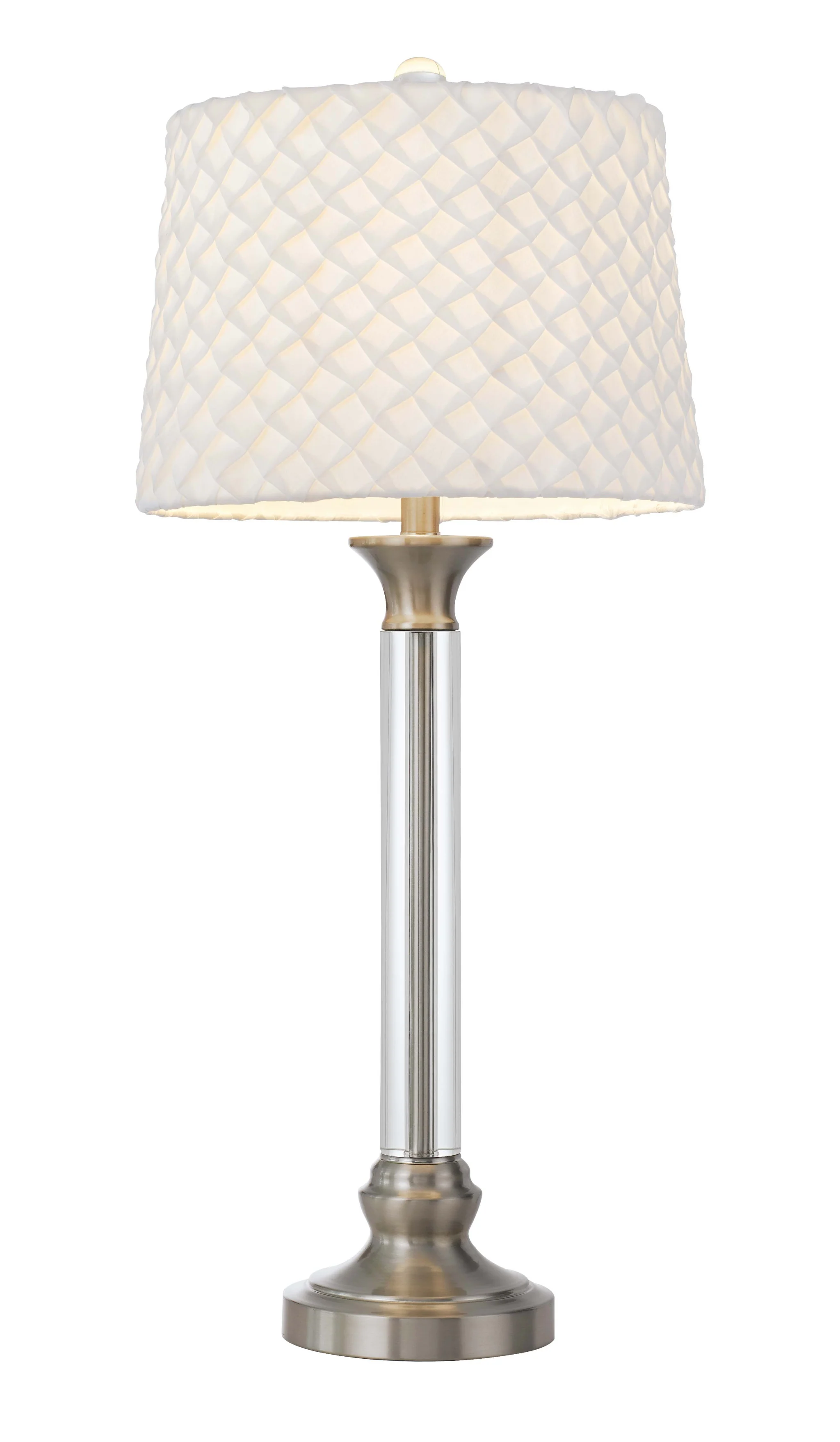 Nickel Metal Table Lamp With White Empire Shade By Homeroots - Image 6