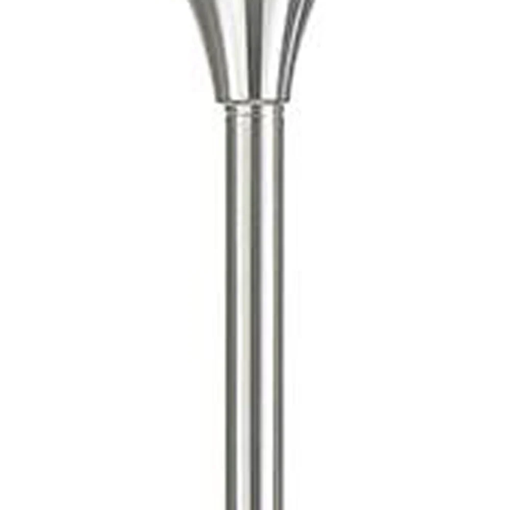 Nickel Metal Torchiere Floor Lamp With White Glass Dome Shade By Homeroots - Image 3