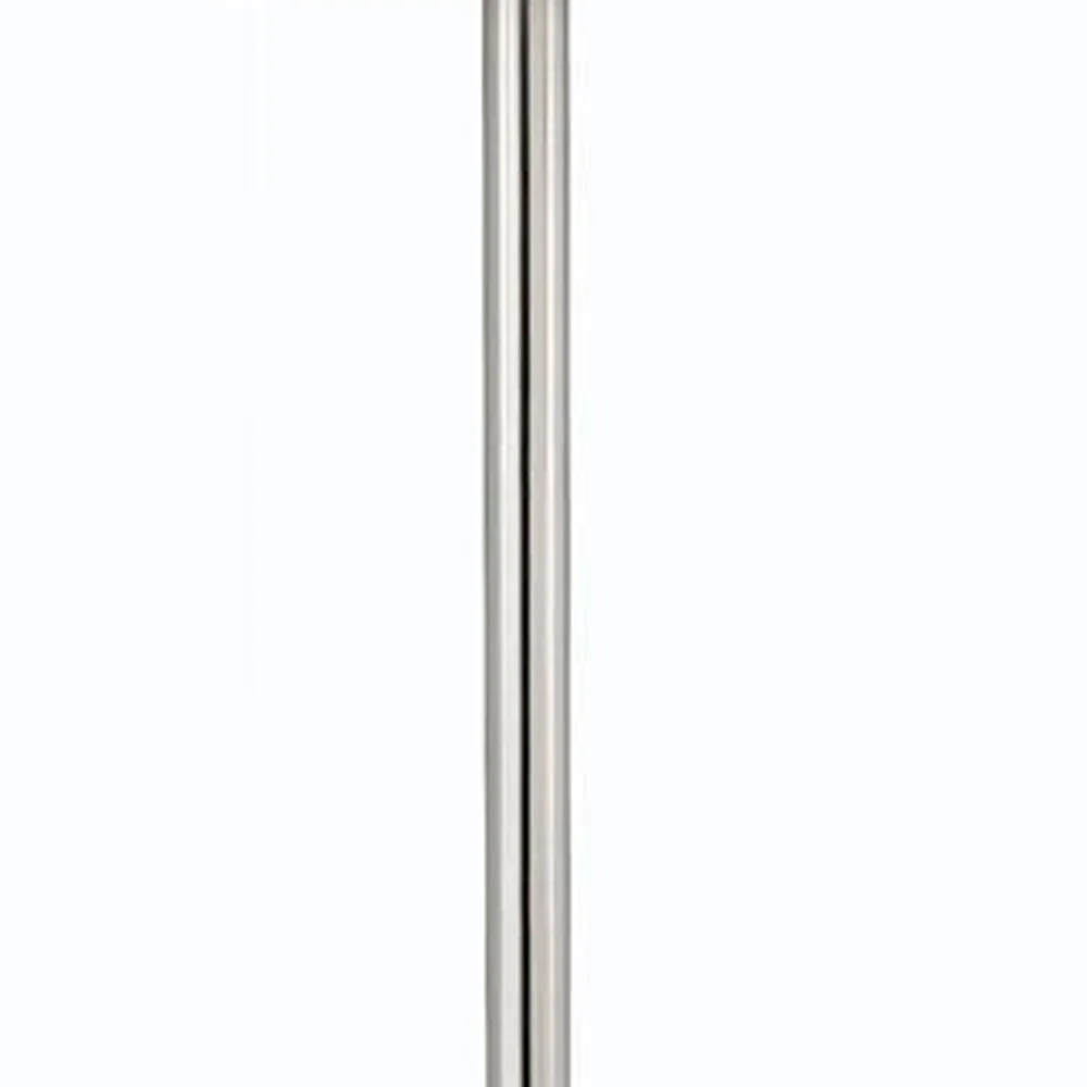 Nickel Metal Tray Table Floor Lamp With White Fabric Square Shade By Homeroots - Image 3