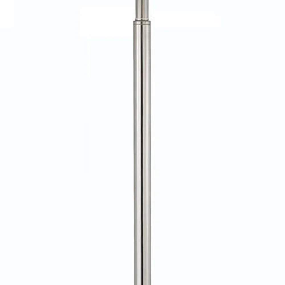Nickel Metal Tray Table Floor Lamp With White Fabric Square Shade By Homeroots - Image 4