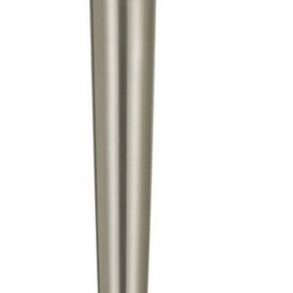 Nickel Metal Usb Table Lamp With Off White Empire Shade By Homeroots - Image 3