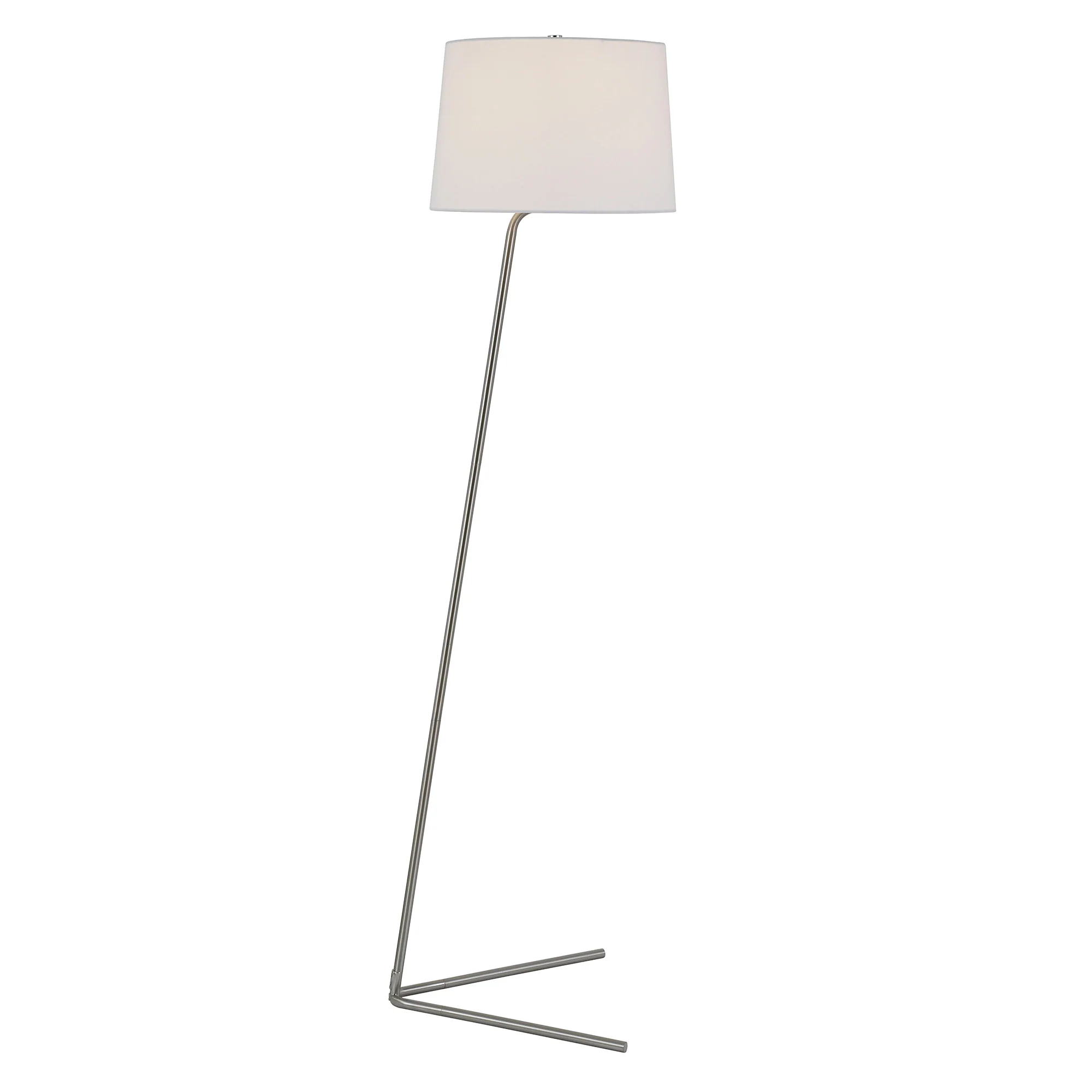 Nickel Novelty Floor Lamp With White Frosted Glass Drum Shade By Homeroots - Image 2