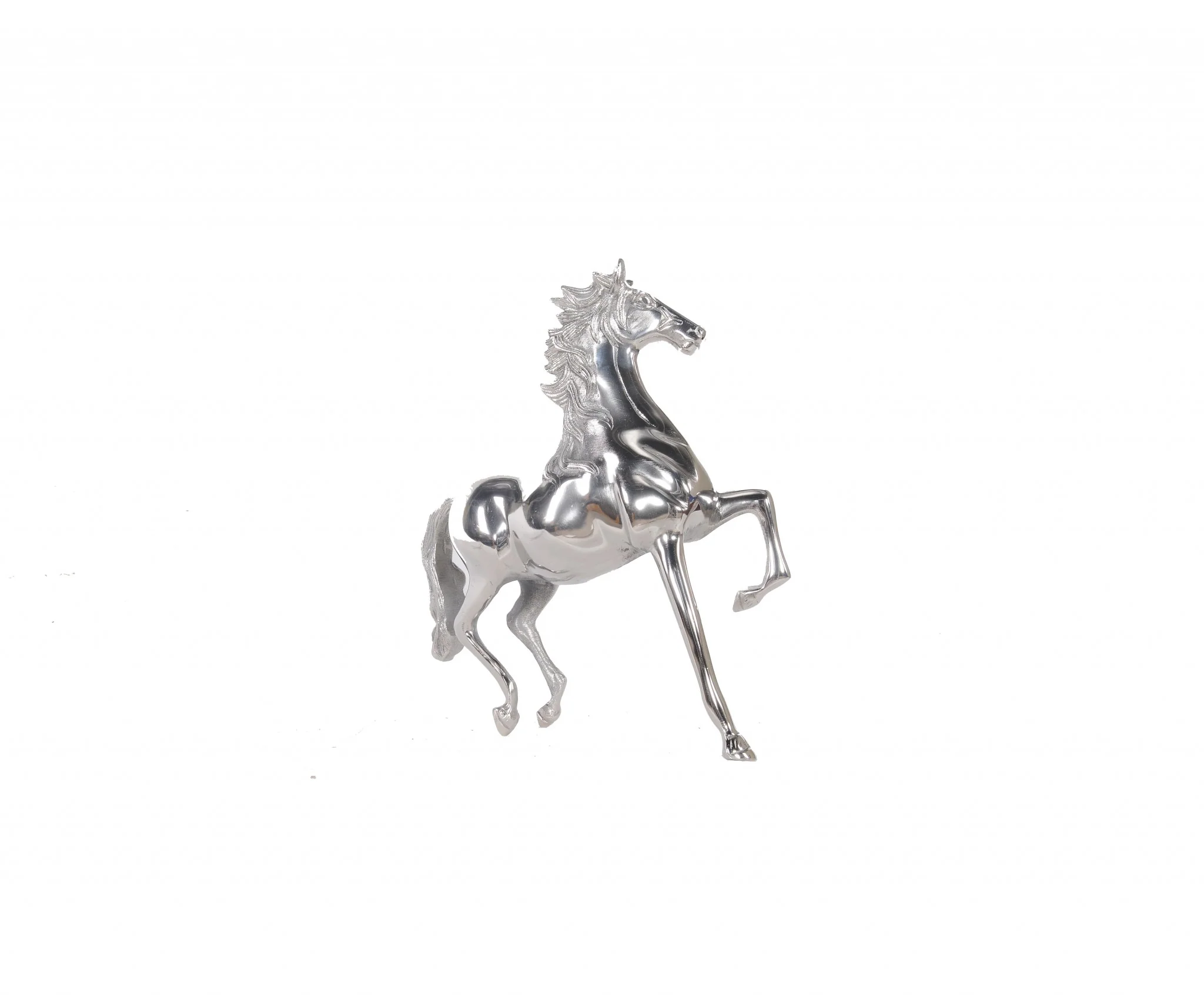 Nickel Plated Aluminum Horse Sculpture By Homeroots - Image 2