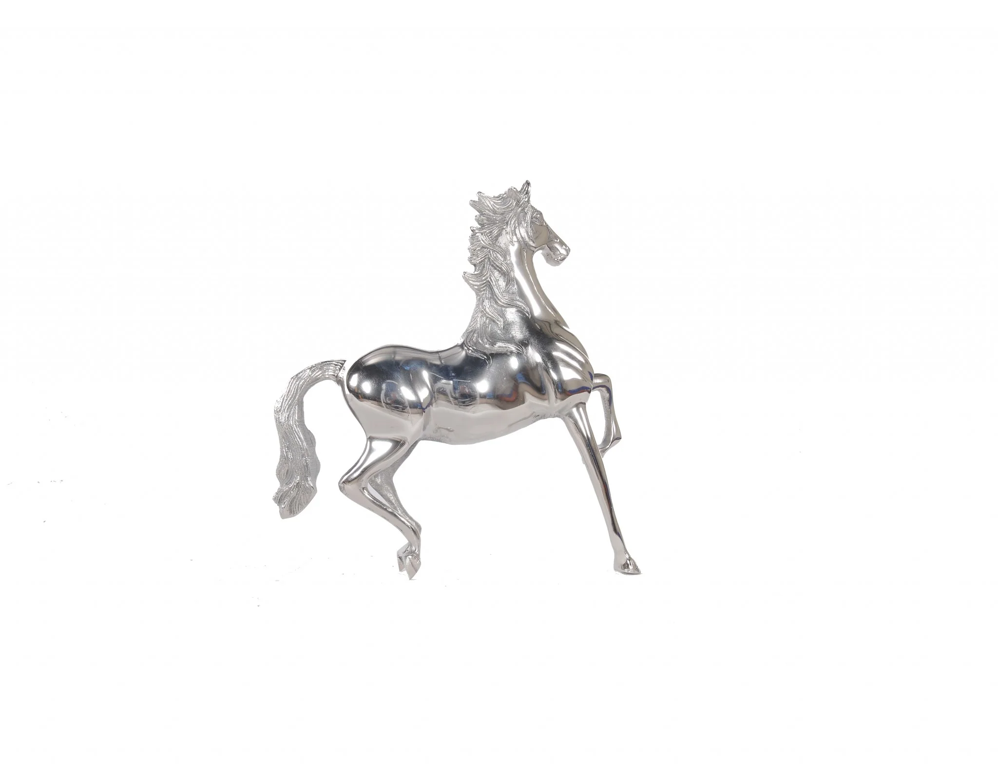 Nickel Plated Aluminum Horse Sculpture By Homeroots - Image 3