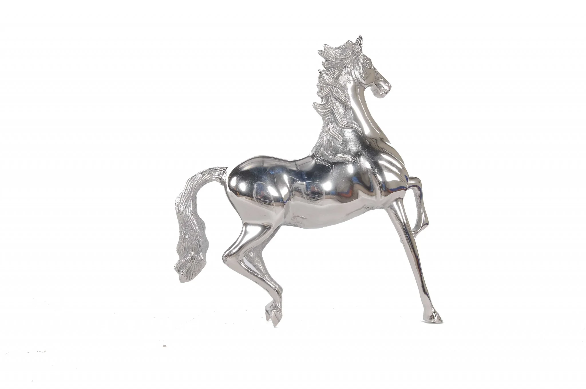 Nickel Plated Aluminum Horse Sculpture By Homeroots - Image 4
