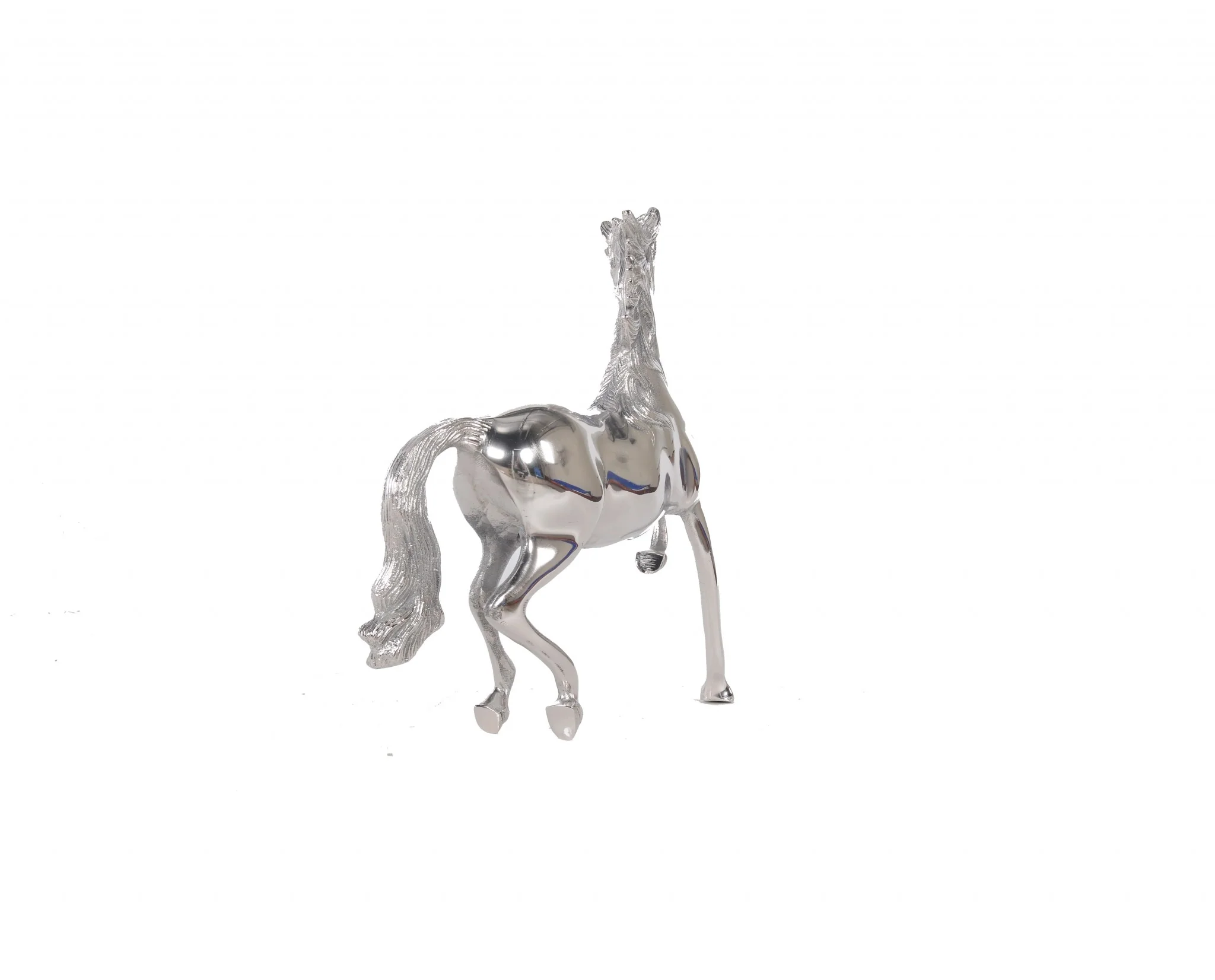 Nickel Plated Aluminum Horse Sculpture By Homeroots - Image 5