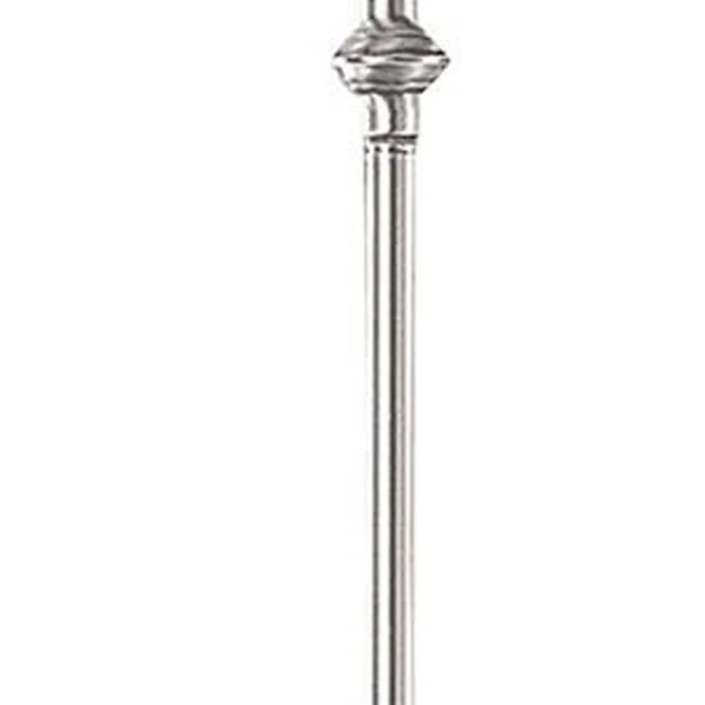 Nickel Swing Arm Floor Lamp With Beige Fabric Empire Shade By Homeroots - Image 5