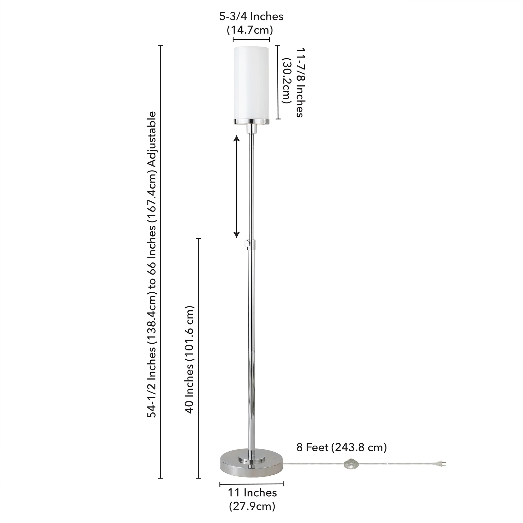 Nickel Torchiere Floor Lamp With White Frosted Glass Drum Shade By Homeroots - Image 8