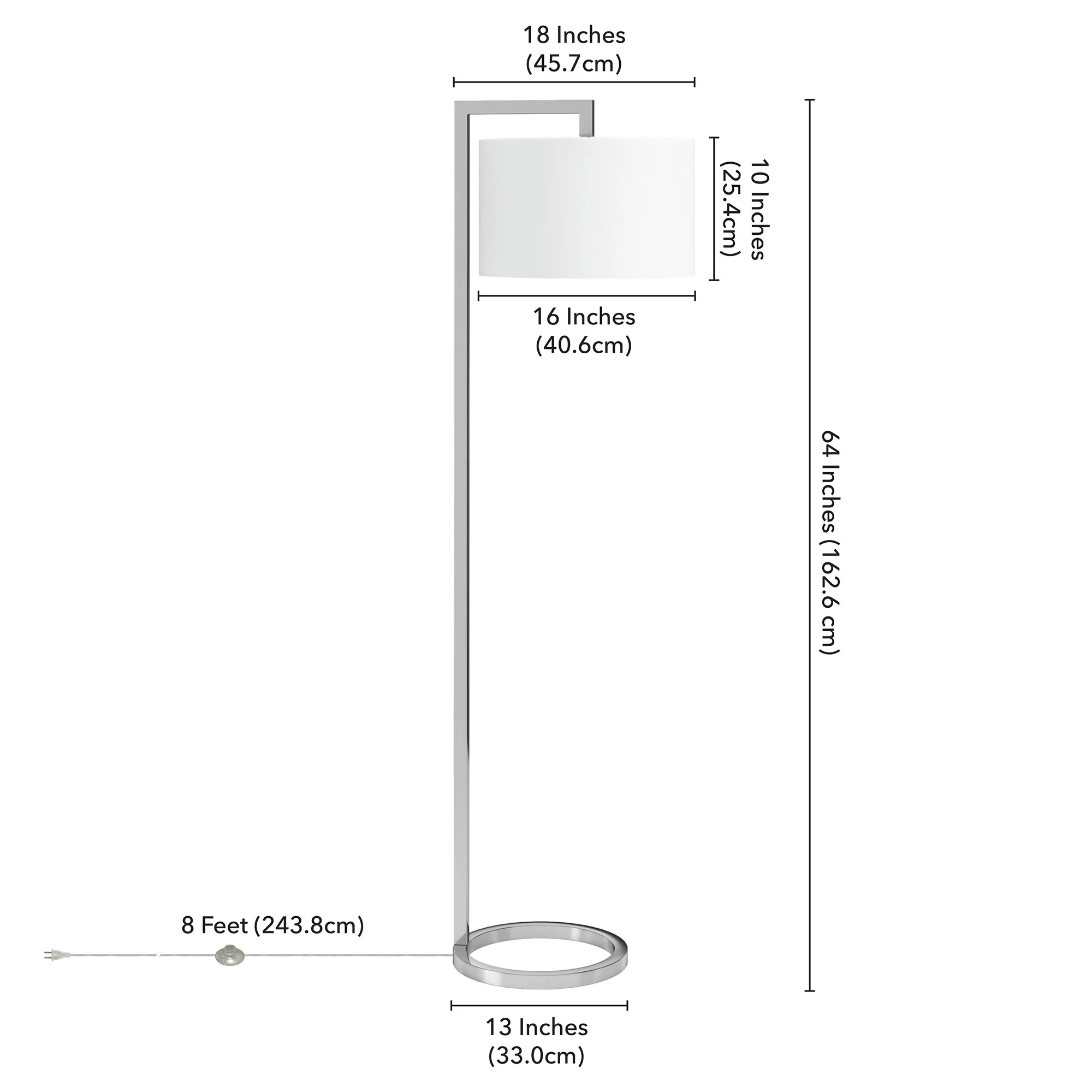 Nickel Traditional Shaped Floor Lamp With White Frosted Glass Drum Shade By Homeroots - Image 6