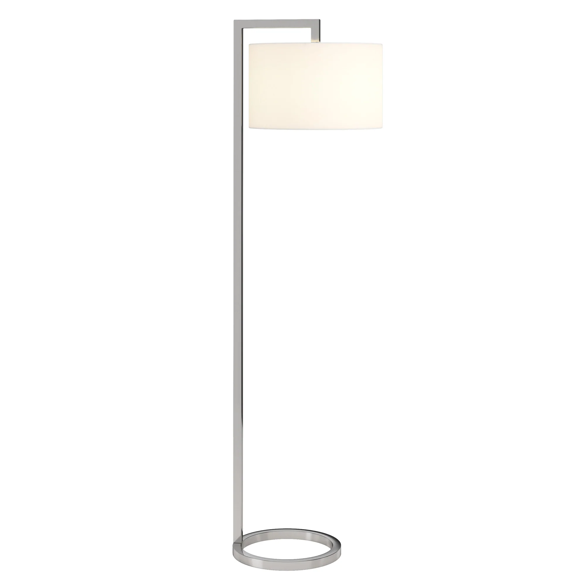 Nickel Traditional Shaped Floor Lamp With White Frosted Glass Drum Shade By Homeroots - Image 8
