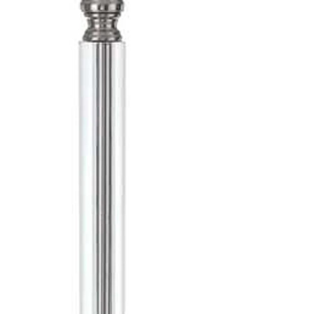 Nickel Traditional Shaped Floor Lamp With White Square Shade By Homeroots - Image 4