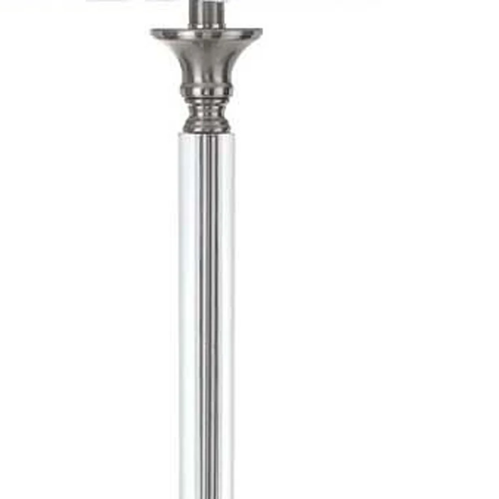 Nickel Traditional Shaped Floor Lamp With White Square Shade By Homeroots - Image 5