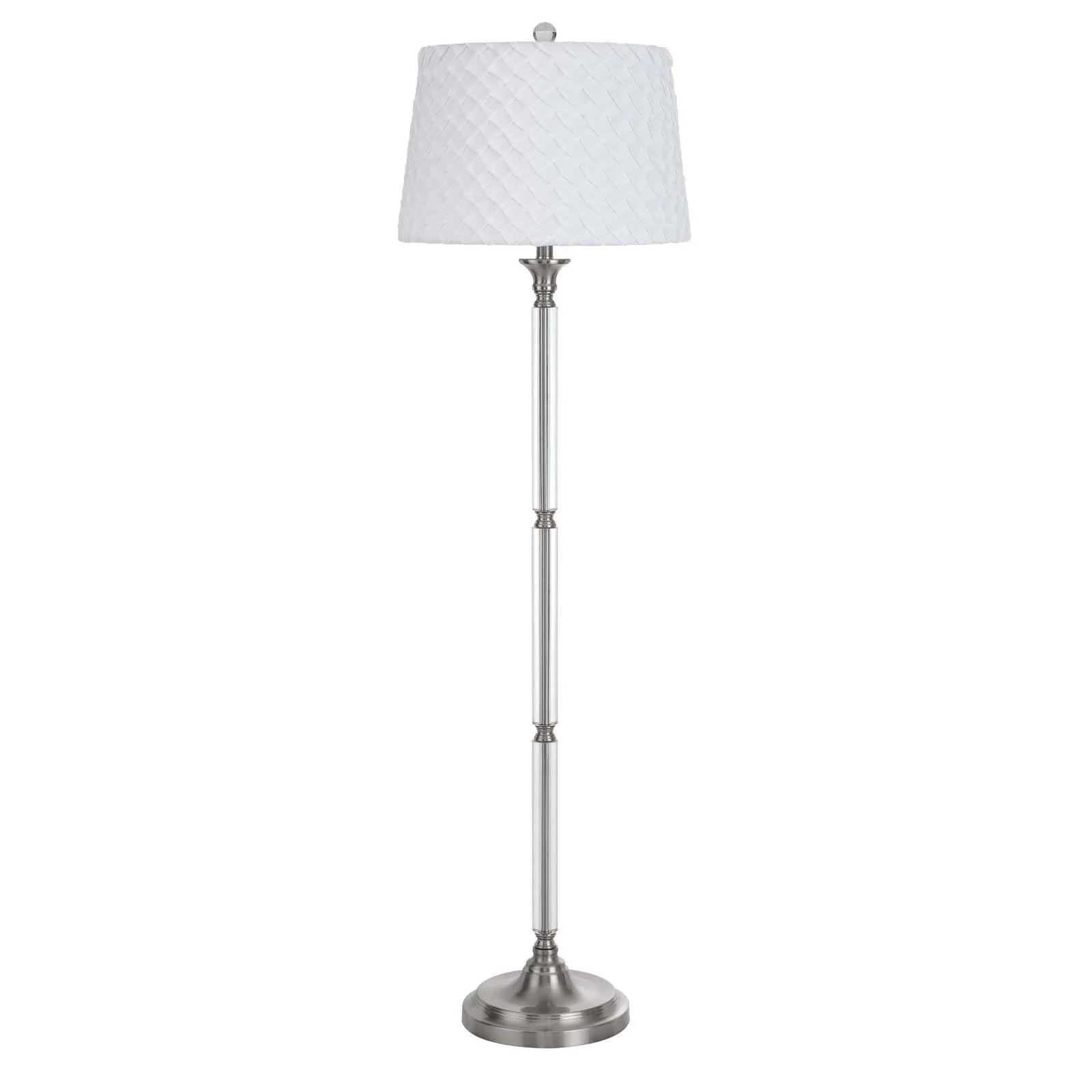 Nickel Traditional Shaped Floor Lamp With White Square Shade By Homeroots - Image 6