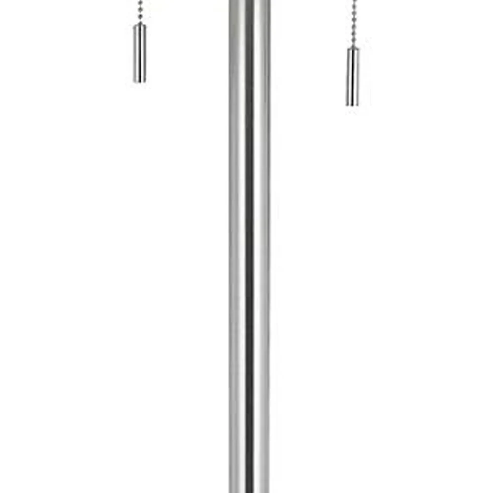 Nickel Two Light Traditional Shaped Floor Lamp With White Rectangular Shade By Homeroots - Image 4