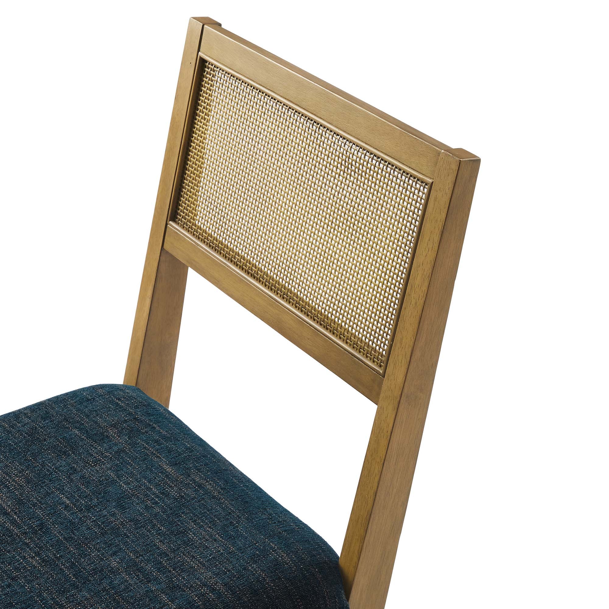 Nimba Faux Rattan Fabric Dining Chairs Set of 2 by Modway - Image 17