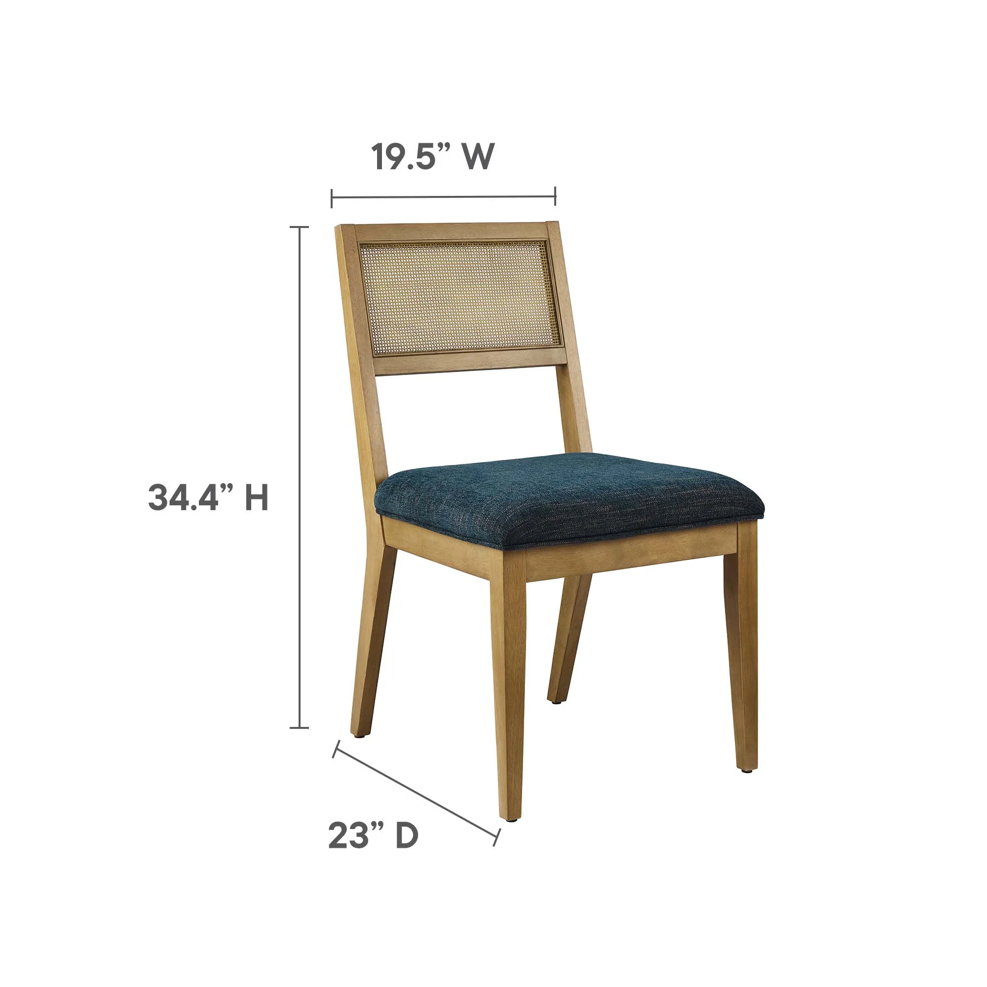 Nimba Faux Rattan Fabric Dining Chairs Set of 2 by Modway - Image 19