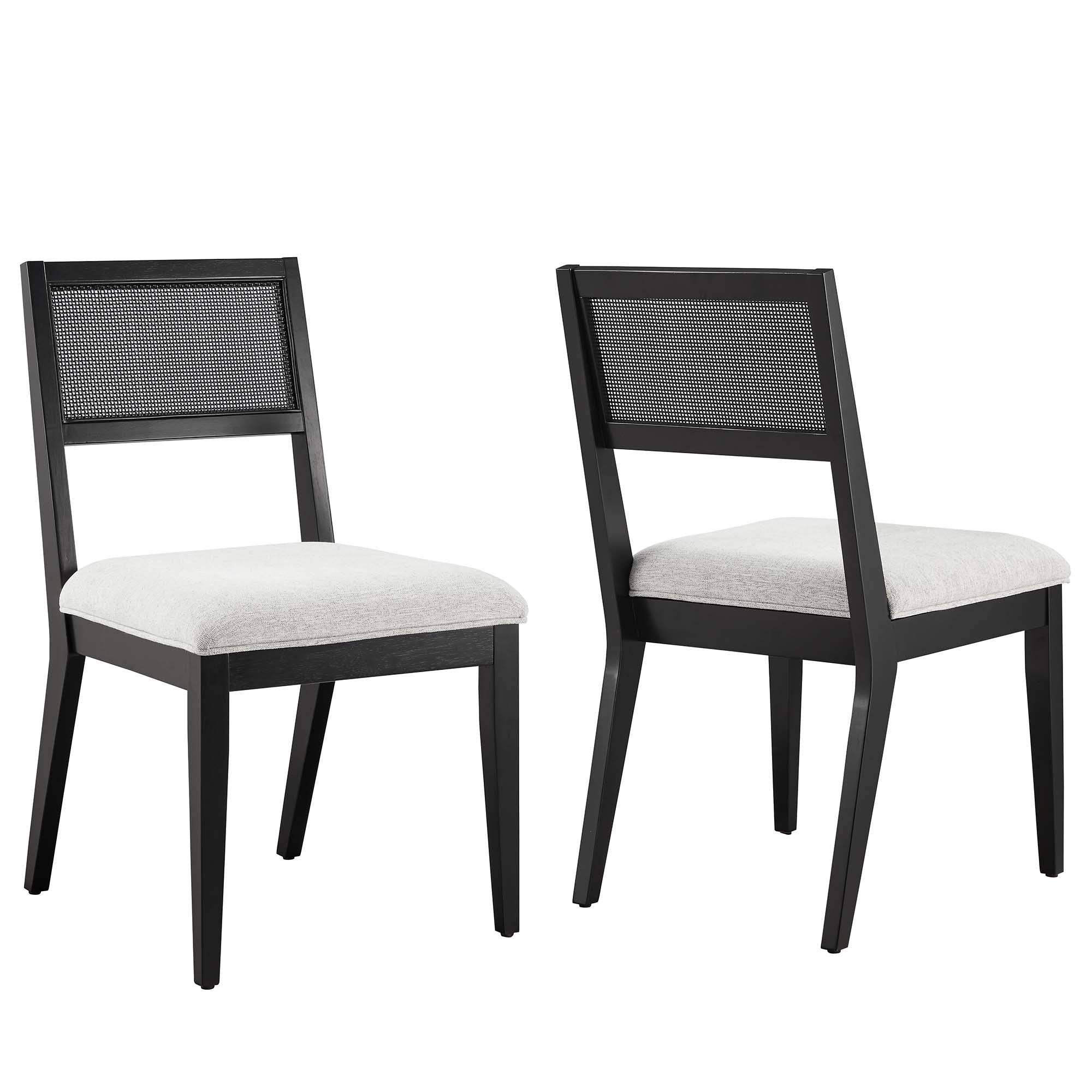 Nimba Faux Rattan Fabric Dining Chairs Set of 2 by Modway - Image 2