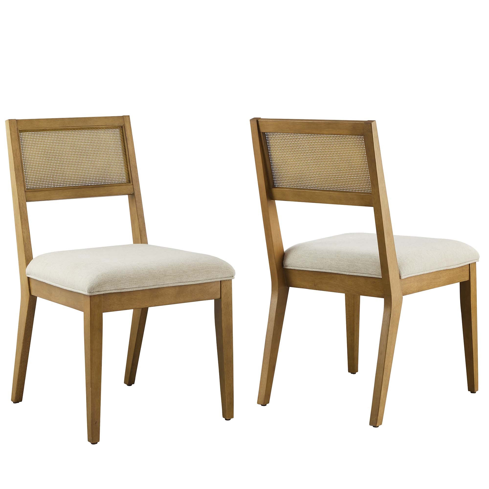 Nimba Faux Rattan Fabric Dining Chairs Set of 2 by Modway - Image 21