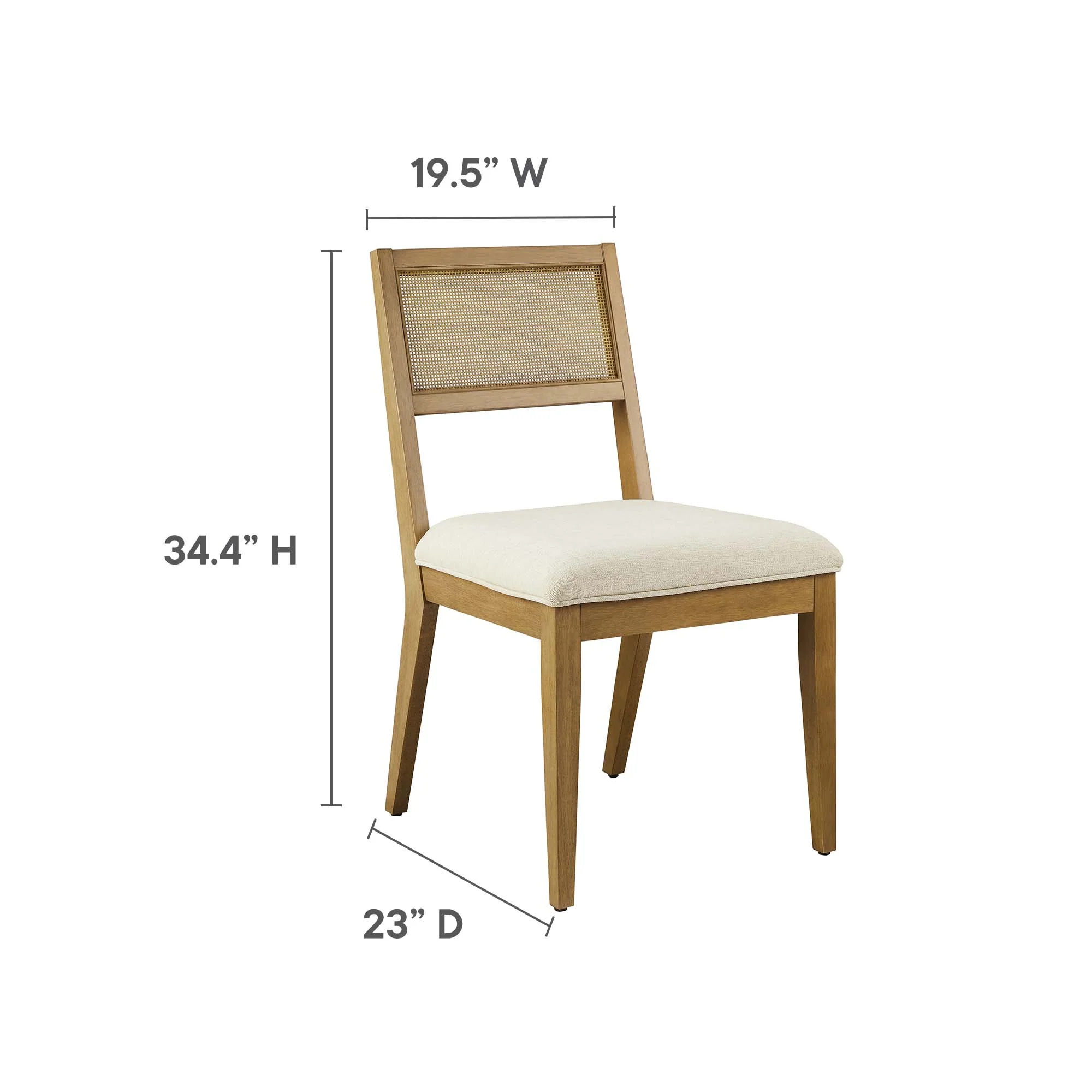 Nimba Faux Rattan Fabric Dining Chairs Set of 2 by Modway - Image 29