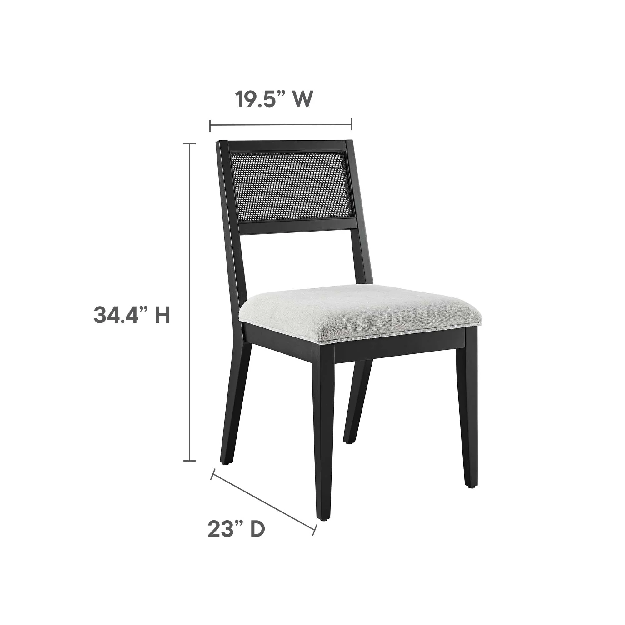 Nimba Faux Rattan Fabric Dining Chairs Set of 2 by Modway - Image 9