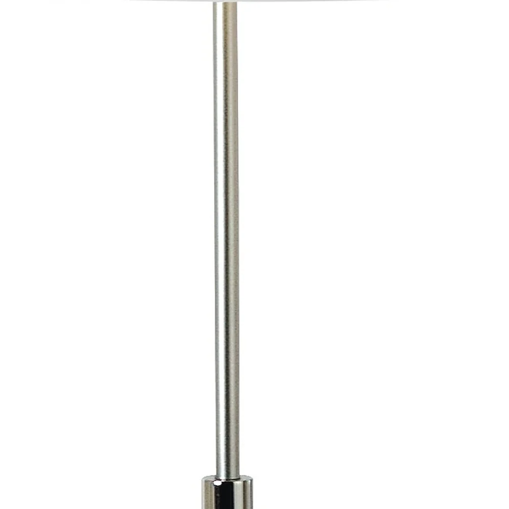 Nimbus 1-Light Metallic Silver And Polished Chrome Floor Lamp With Sheer Snow Double Shantung Shade By Homeroots - Image 3