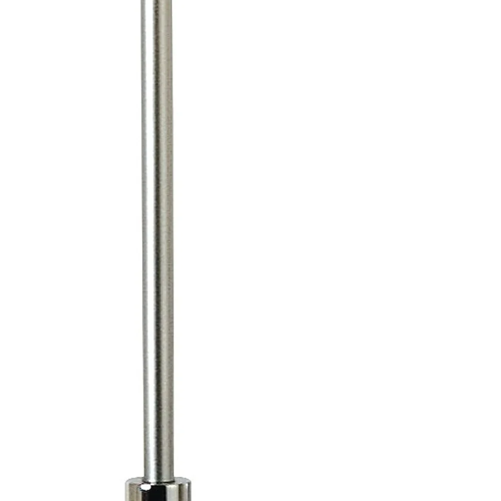 Nimbus 1-Light Metallic Silver And Polished Chrome Floor Lamp With Sheer Snow Double Shantung Shade By Homeroots - Image 4