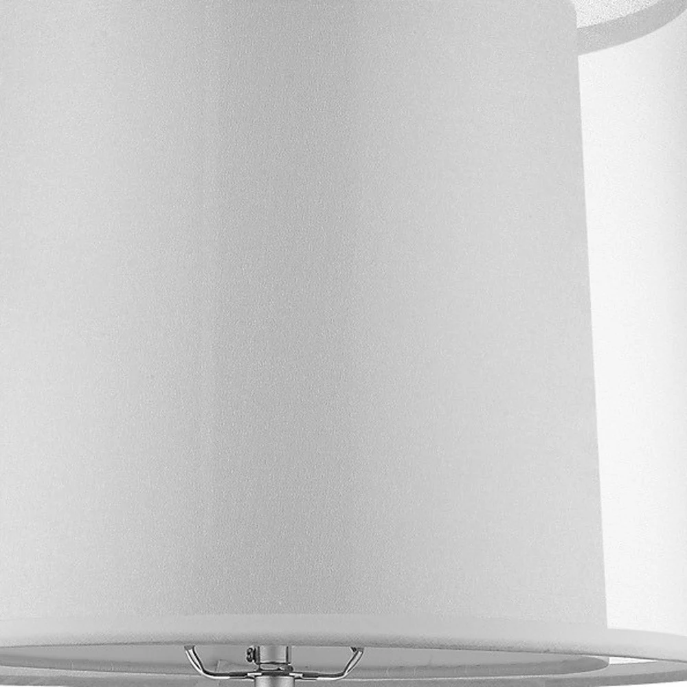 Nimbus 1-Light Metallic Silver And Polished Chrome Table Lamp With Sheer Snow Double Shantung Shade By Homeroots - Image 4