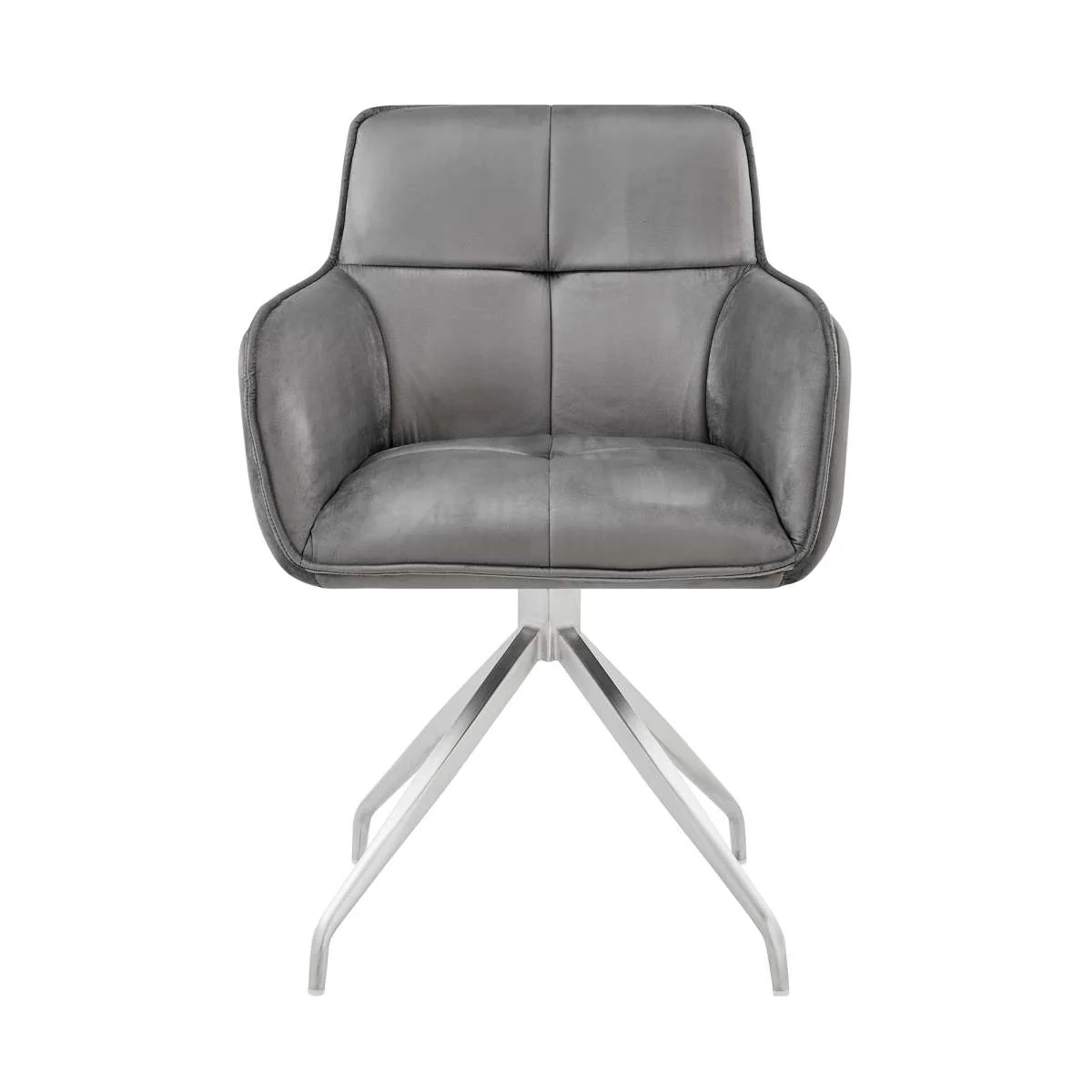 Noah Dining Room Accent Chair in Blue Velvet and Brushed Stainless Steel Finish By Armen Living - Image 13