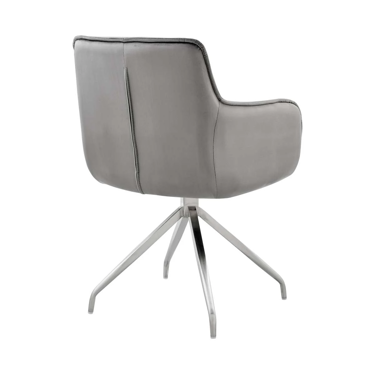 Noah Dining Room Accent Chair in Blue Velvet and Brushed Stainless Steel Finish By Armen Living - Image 14
