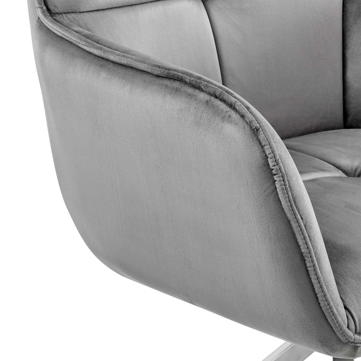 Noah Dining Room Accent Chair in Blue Velvet and Brushed Stainless Steel Finish By Armen Living - Image 16
