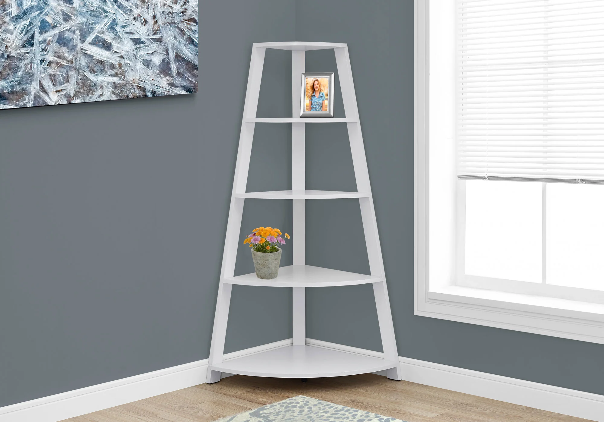 Noir Black Bookcase Corner Accent Shelf By Homeroots - Image 12