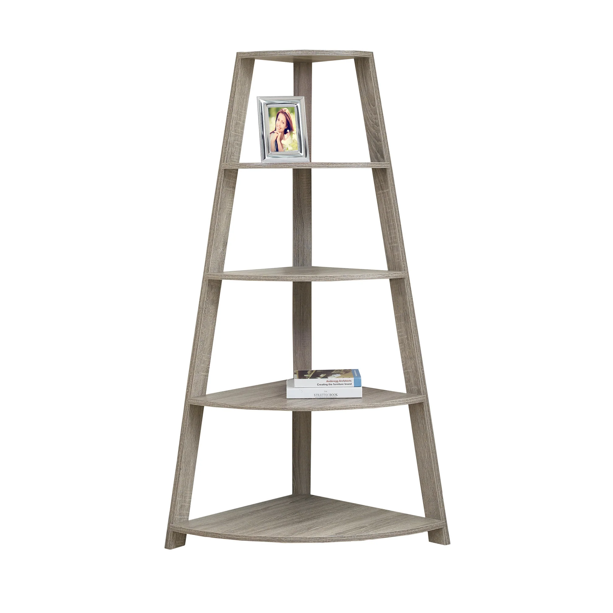 Noir Black Bookcase Corner Accent Shelf By Homeroots - Image 7
