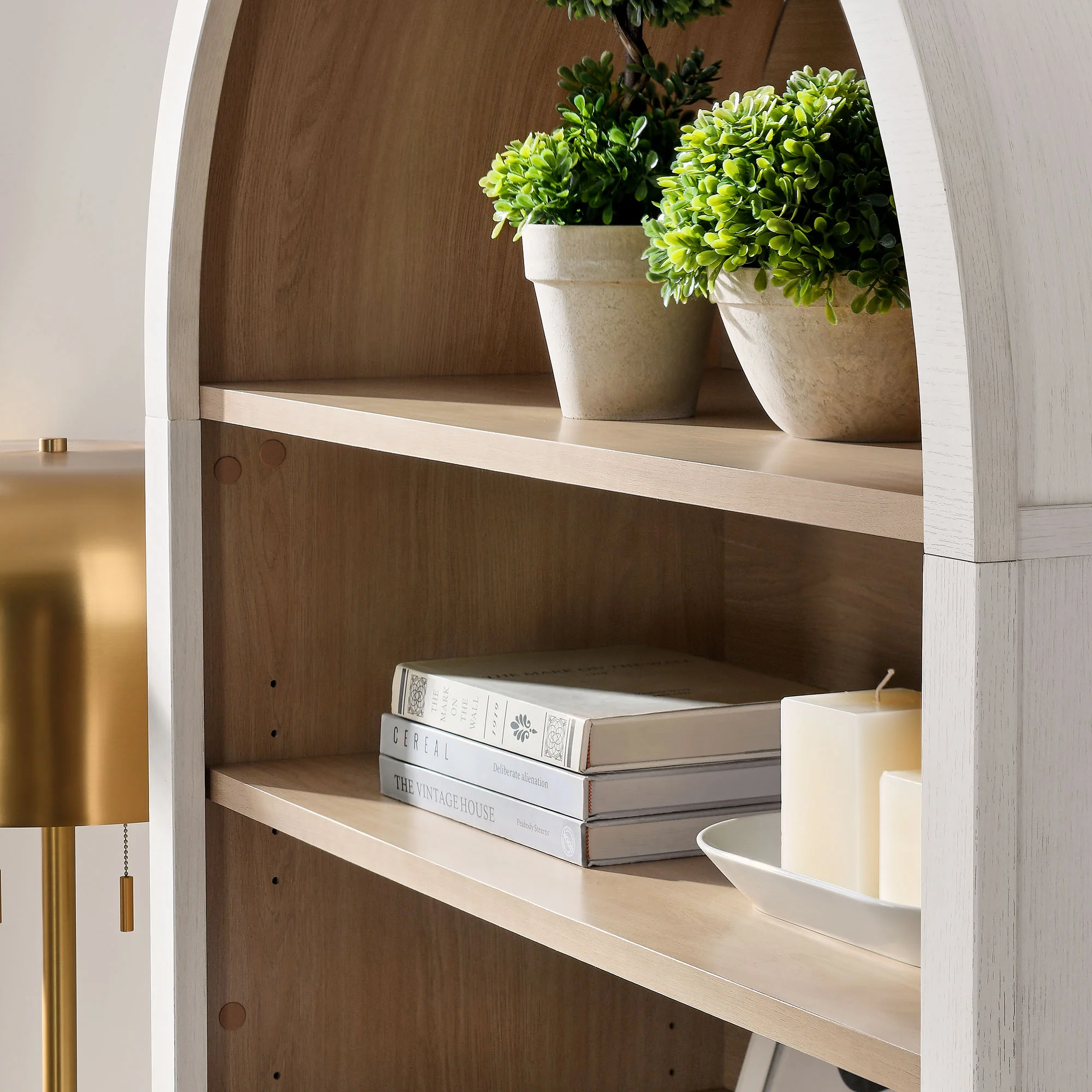 Nolan 74" Tall Wide Arched Storage Display Cabinet Bookshelf by Modway - Image 16