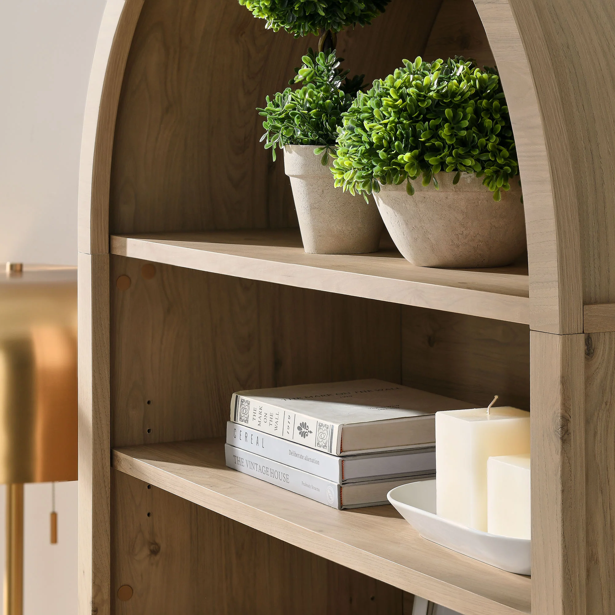 Nolan 74" Tall Wide Arched Storage Display Cabinet Bookshelf by Modway - Image 26