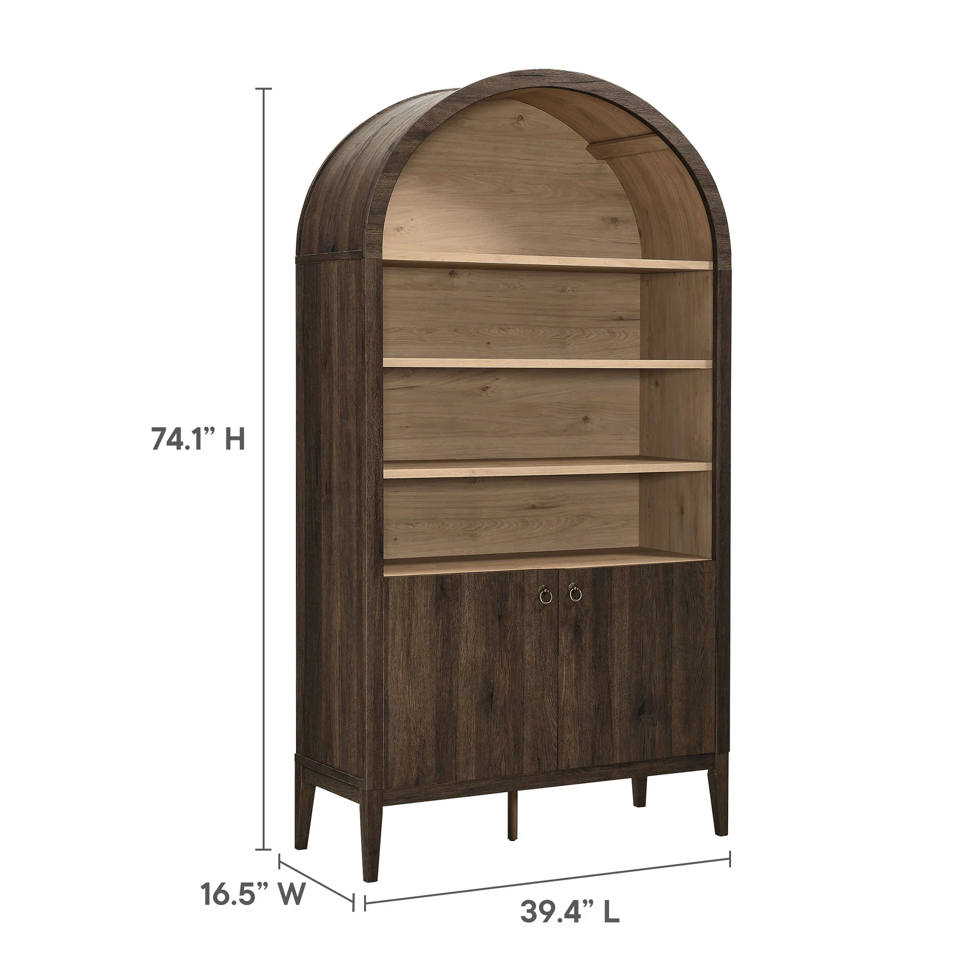 Nolan 74" Tall Wide Arched Storage Display Cabinet Bookshelf by Modway - Image 40