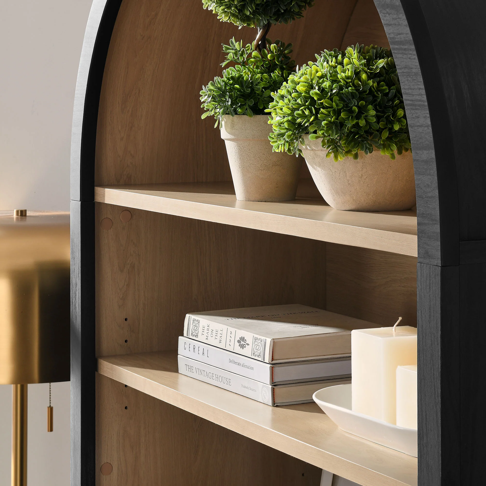 Nolan 74" Tall Wide Arched Storage Display Cabinet Bookshelf by Modway - Image 7