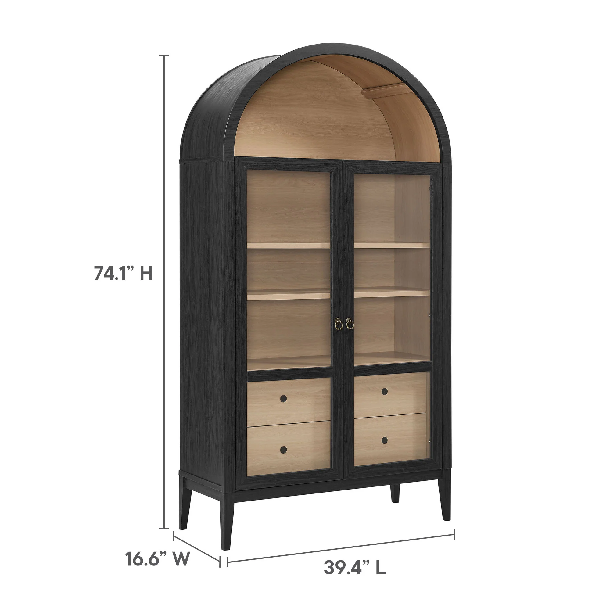 Nolan 74" Tall Wide Arched Storage Display Cabinet by Modway - Image 11