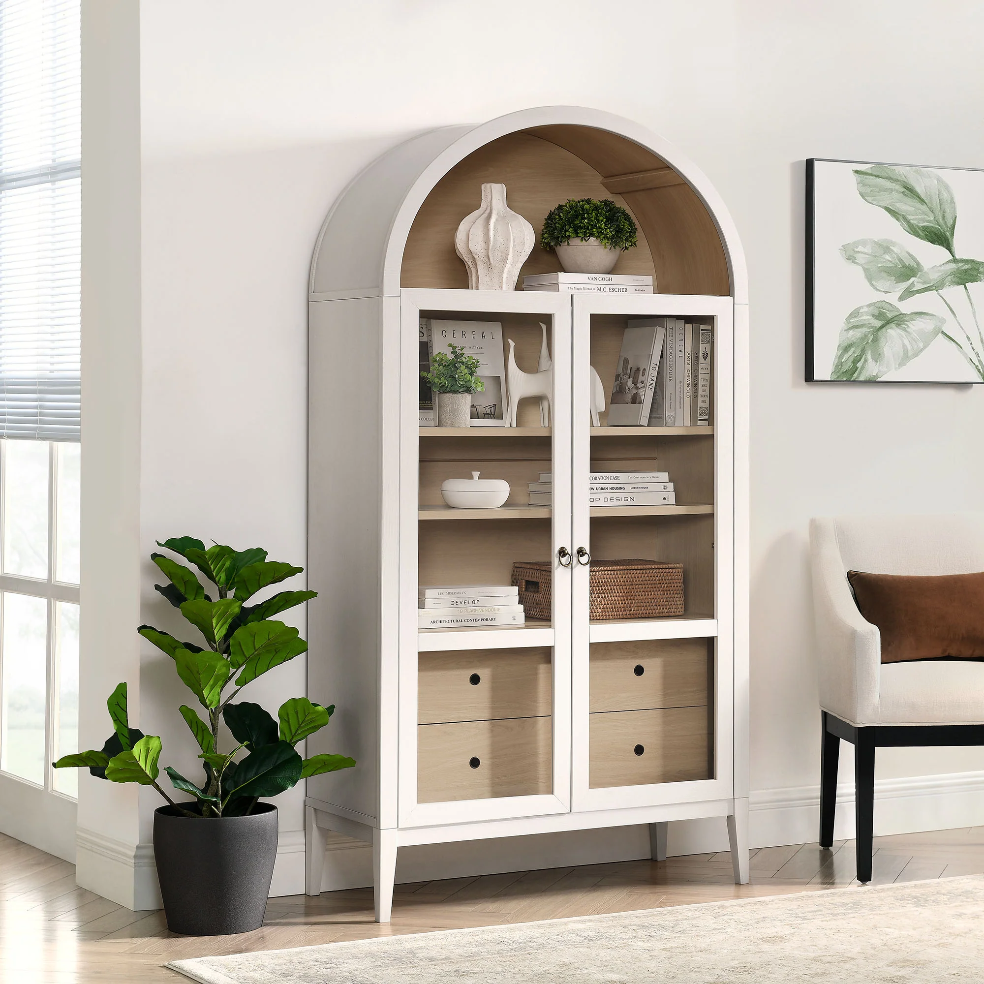 Nolan 74" Tall Wide Arched Storage Display Cabinet by Modway - Image 19