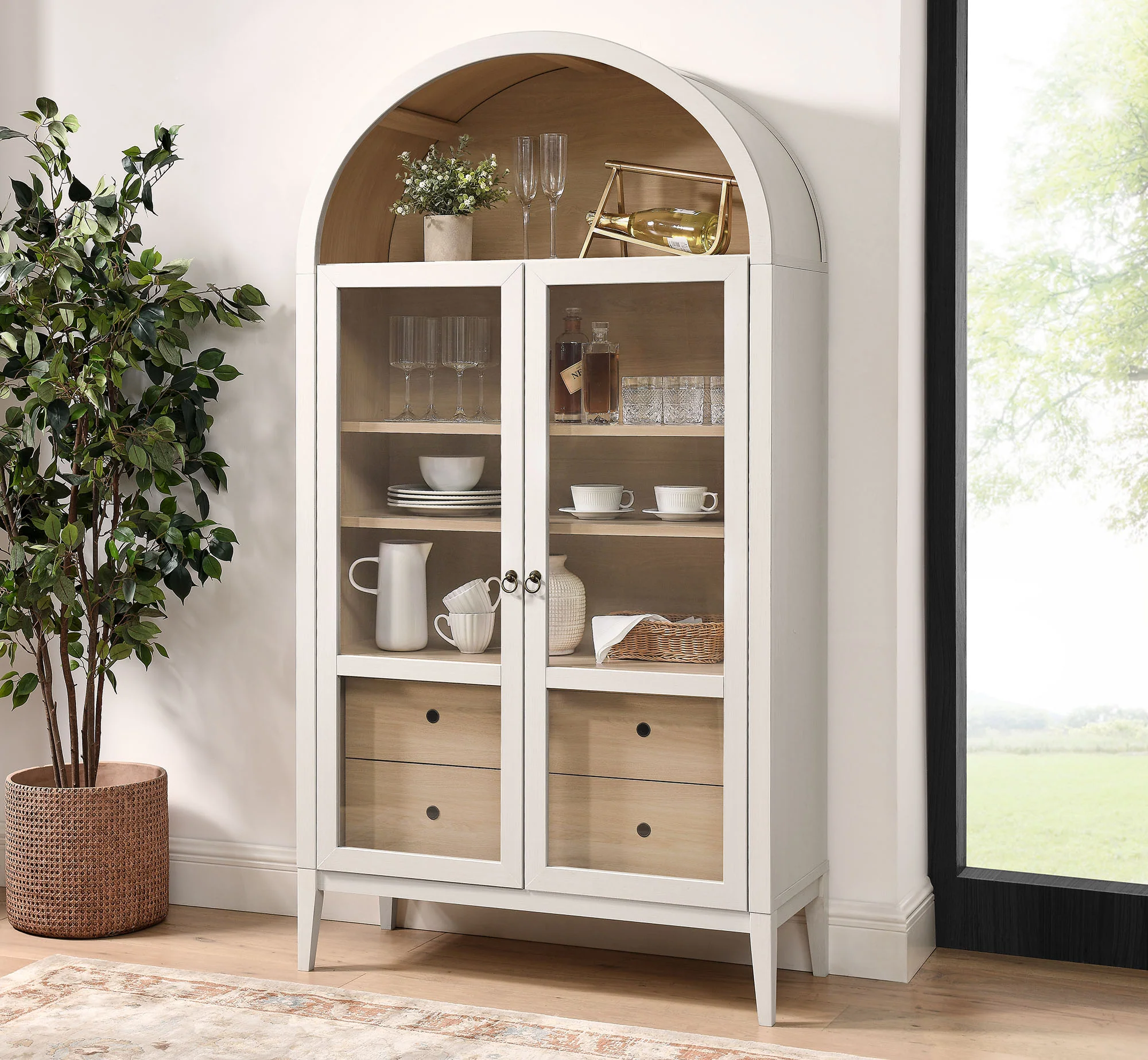 Nolan 74" Tall Wide Arched Storage Display Cabinet by Modway - Image 20