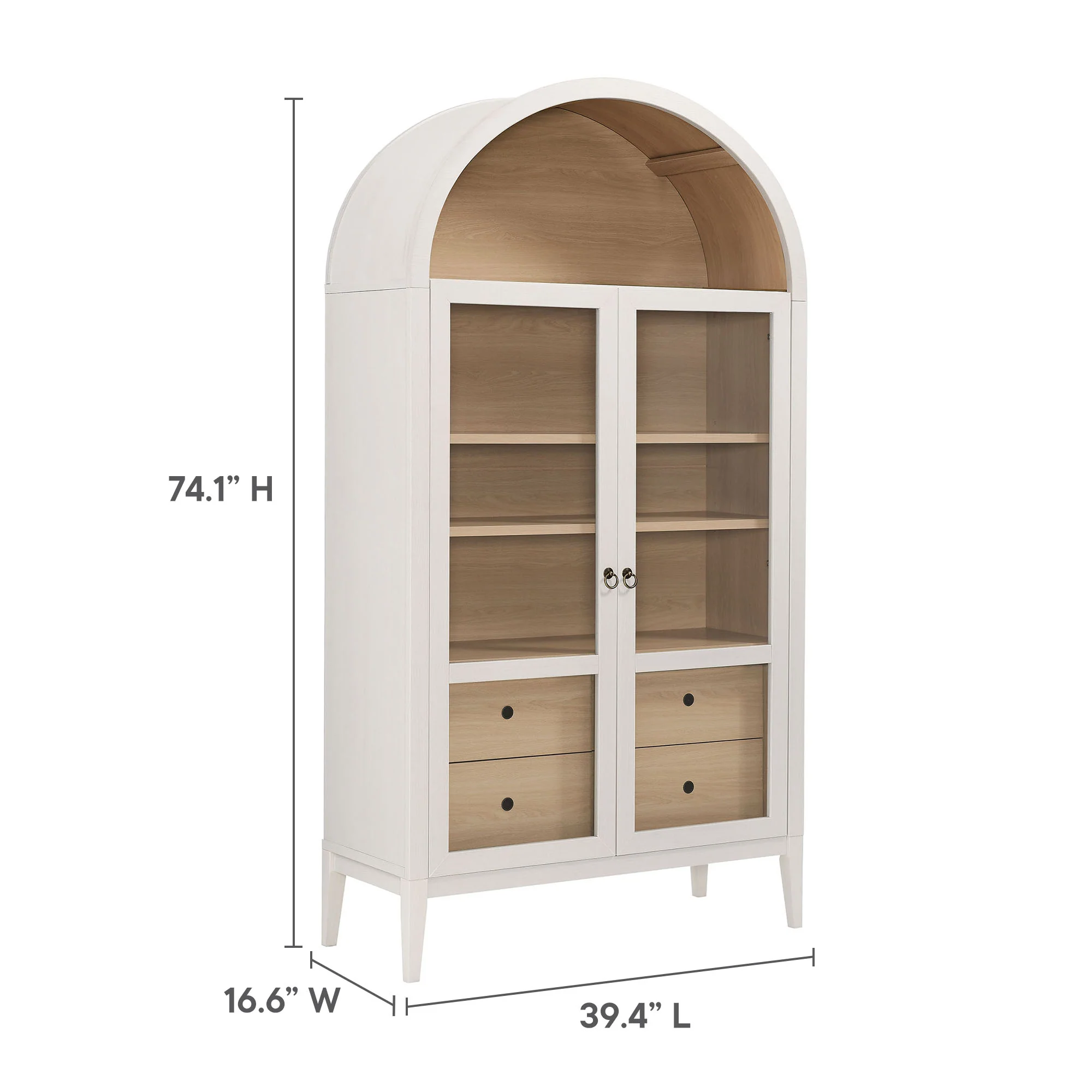 Nolan 74" Tall Wide Arched Storage Display Cabinet by Modway - Image 22
