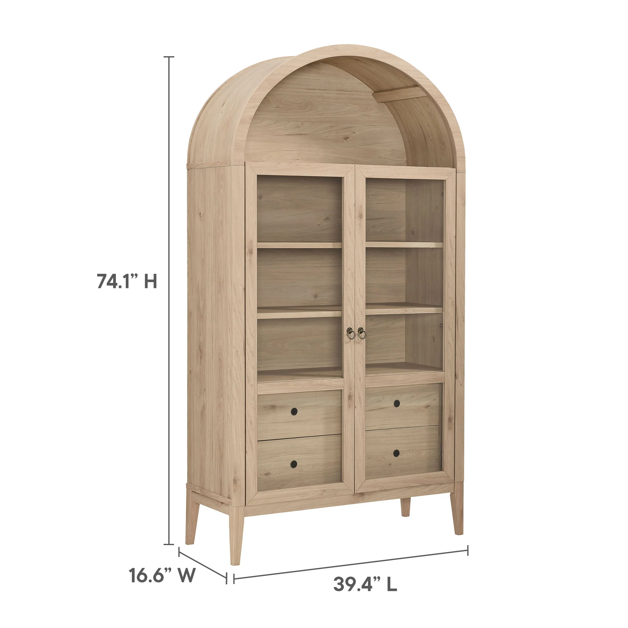 Nolan 74" Tall Wide Arched Storage Display Cabinet by Modway - Image 33