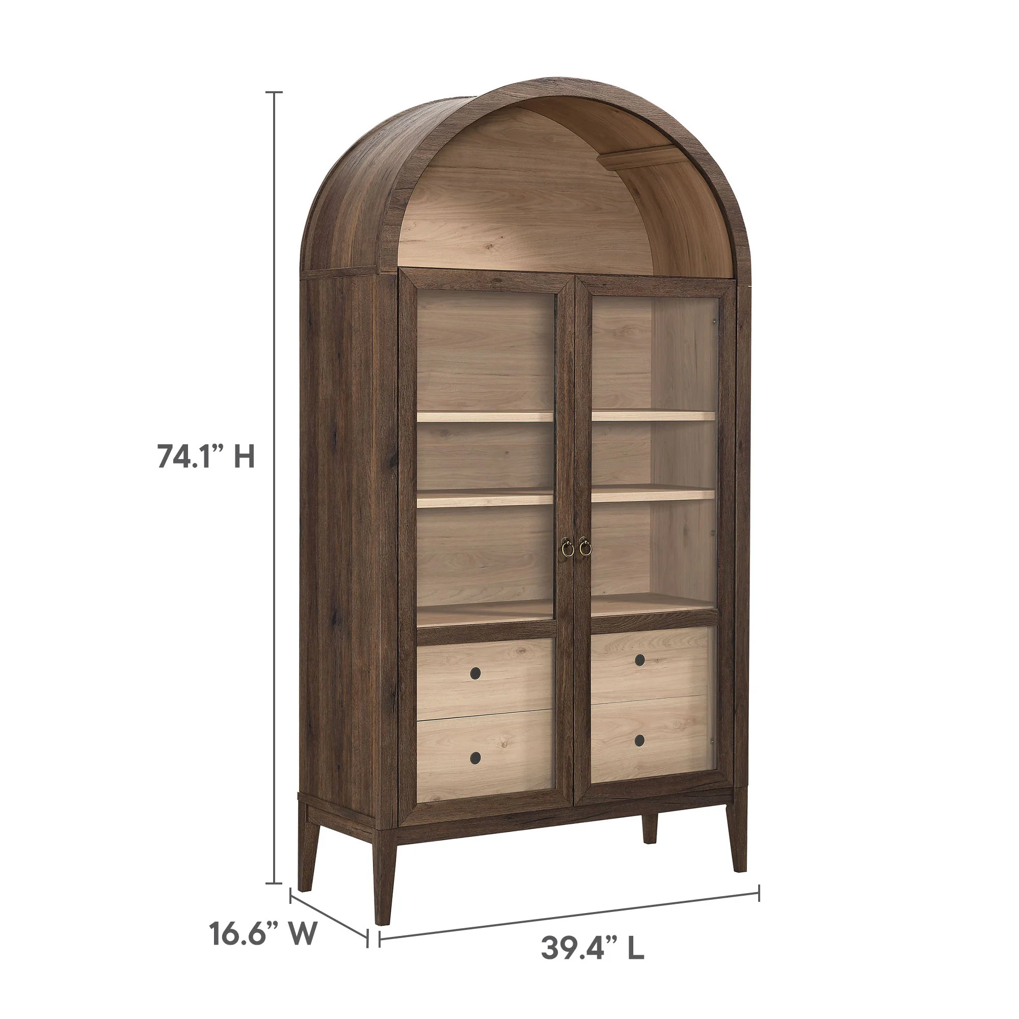 Nolan 74" Tall Wide Arched Storage Display Cabinet by Modway - Image 44