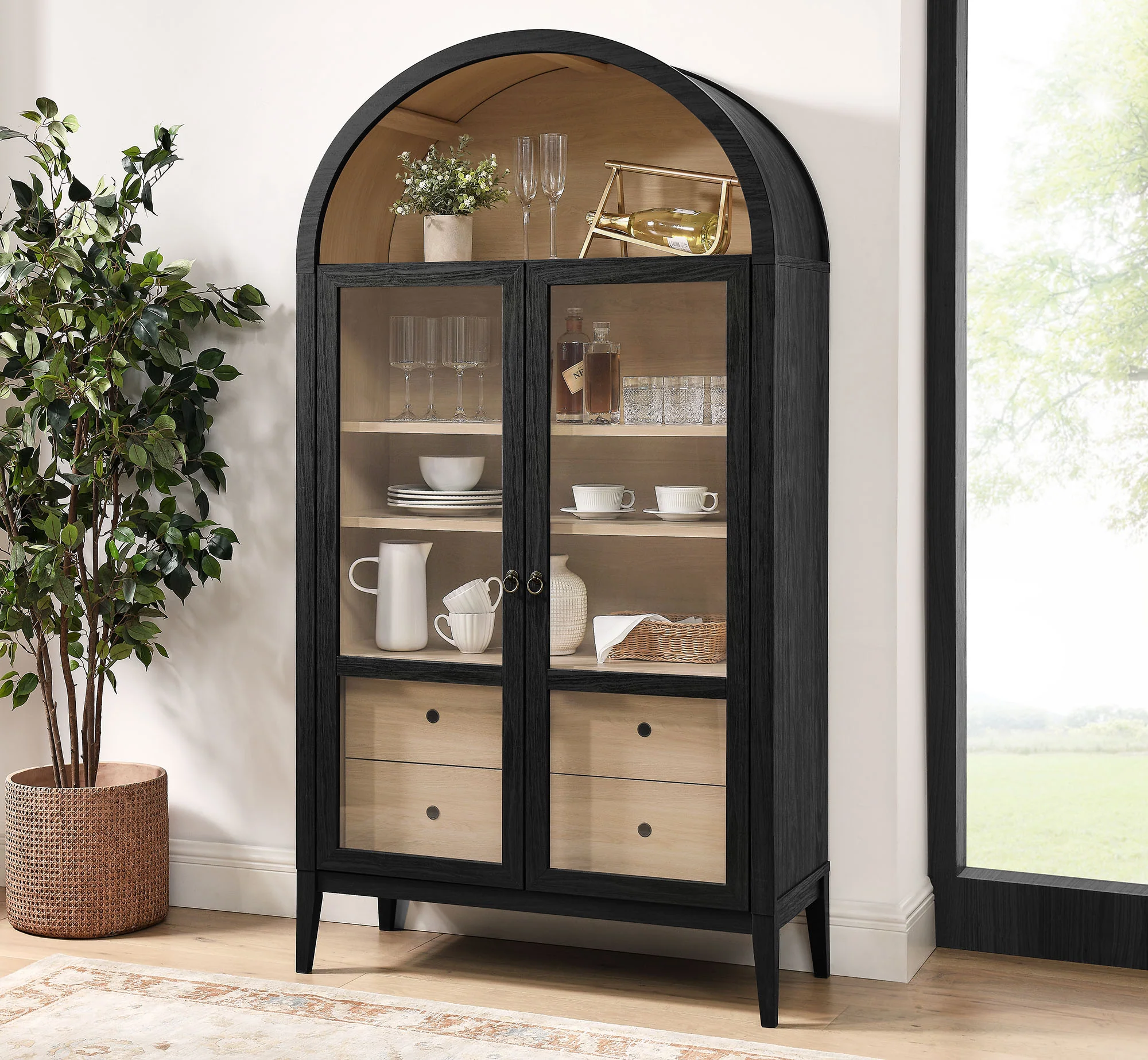 Nolan 74" Tall Wide Arched Storage Display Cabinet by Modway - Image 9
