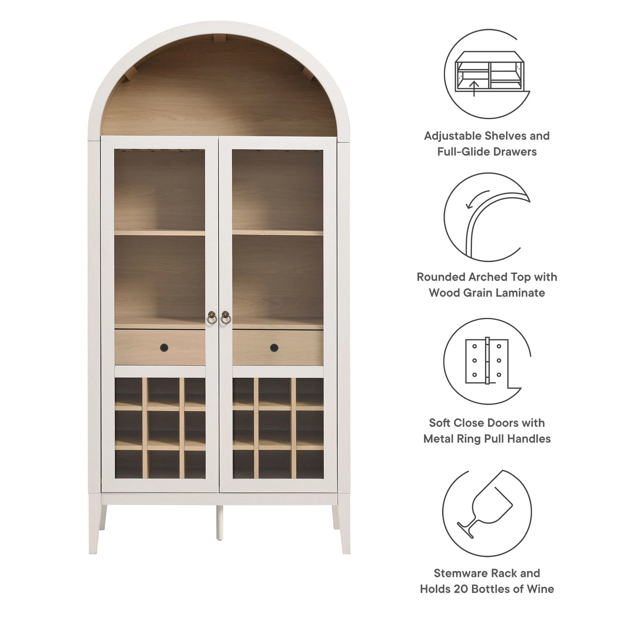 Nolan Arched Bar Cabinet by Modway - Image 19