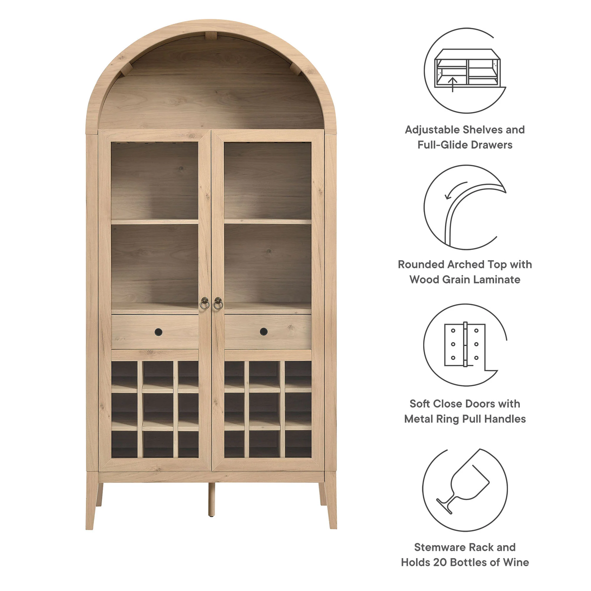 Nolan Arched Bar Cabinet by Modway - Image 29