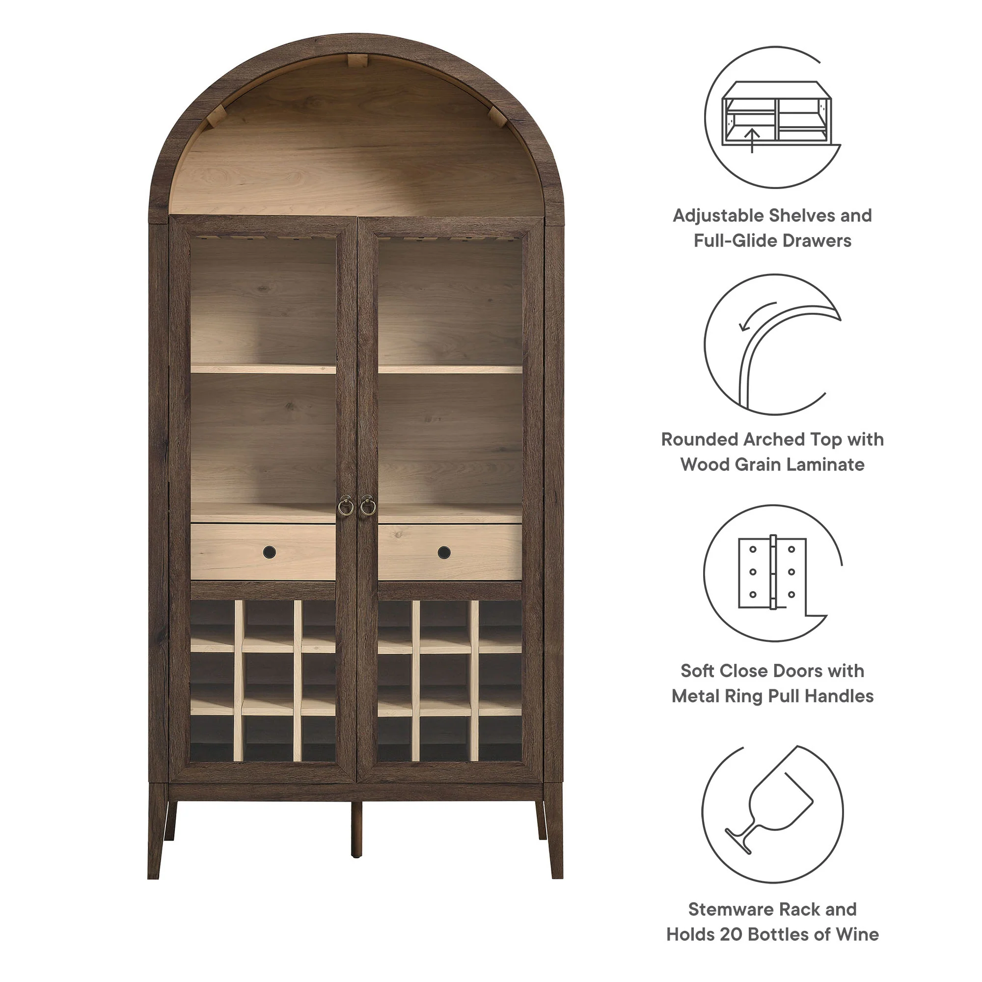 Nolan Arched Bar Cabinet by Modway - Image 39