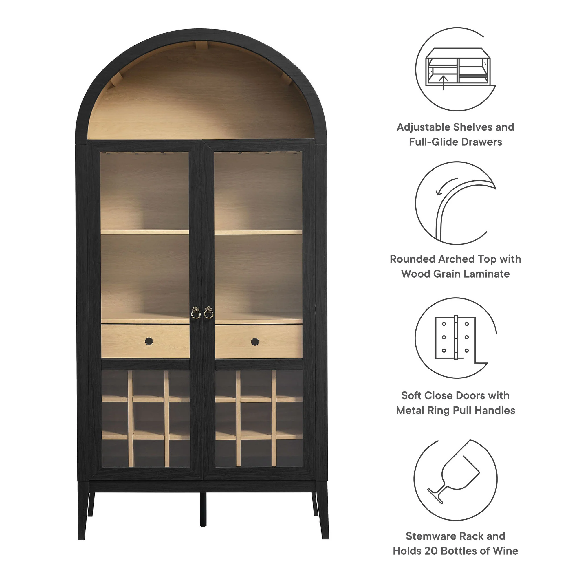 Nolan Arched Bar Cabinet by Modway - Image 9
