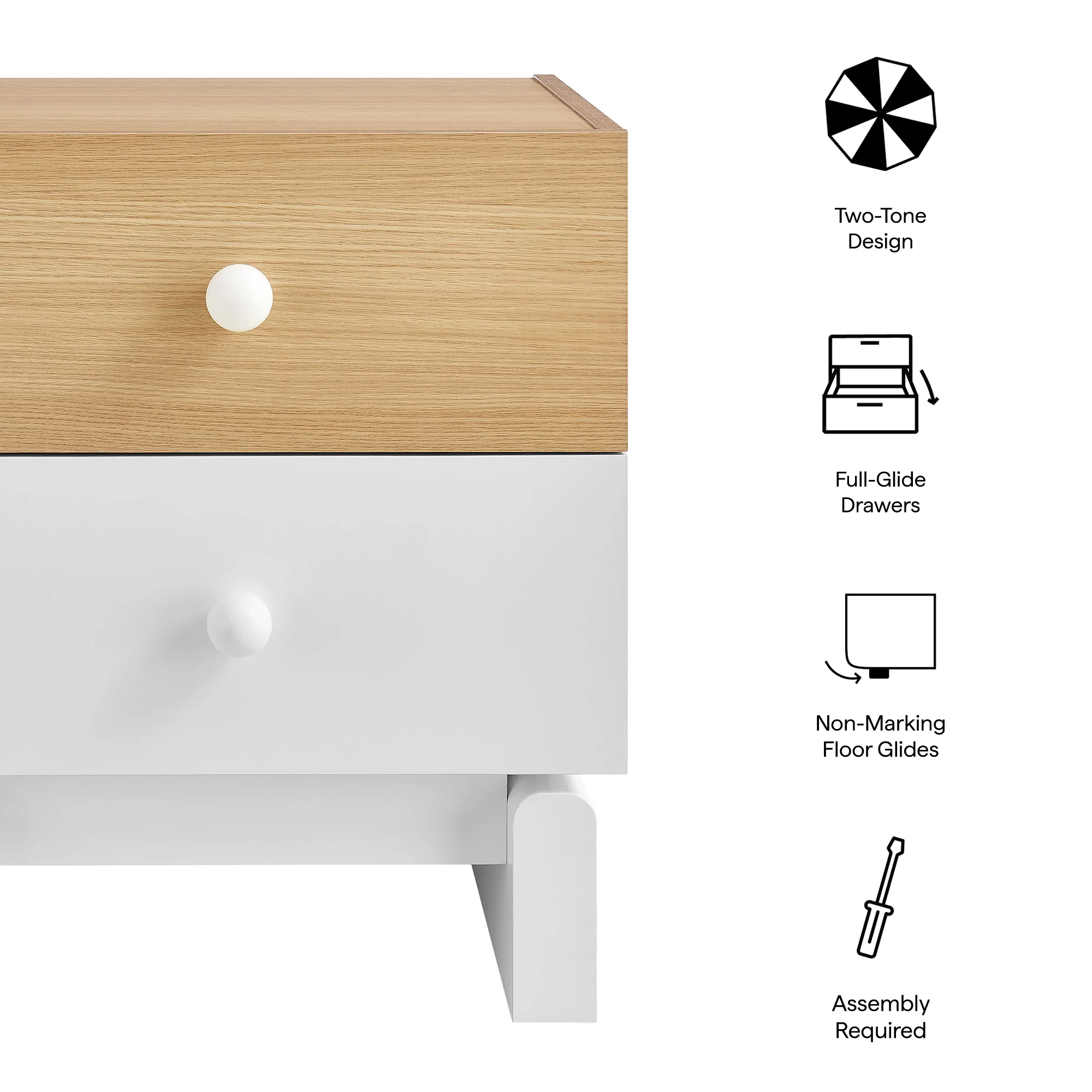 Nolia 2-Drawer Color Block Nightstand by Modway - Image 8
