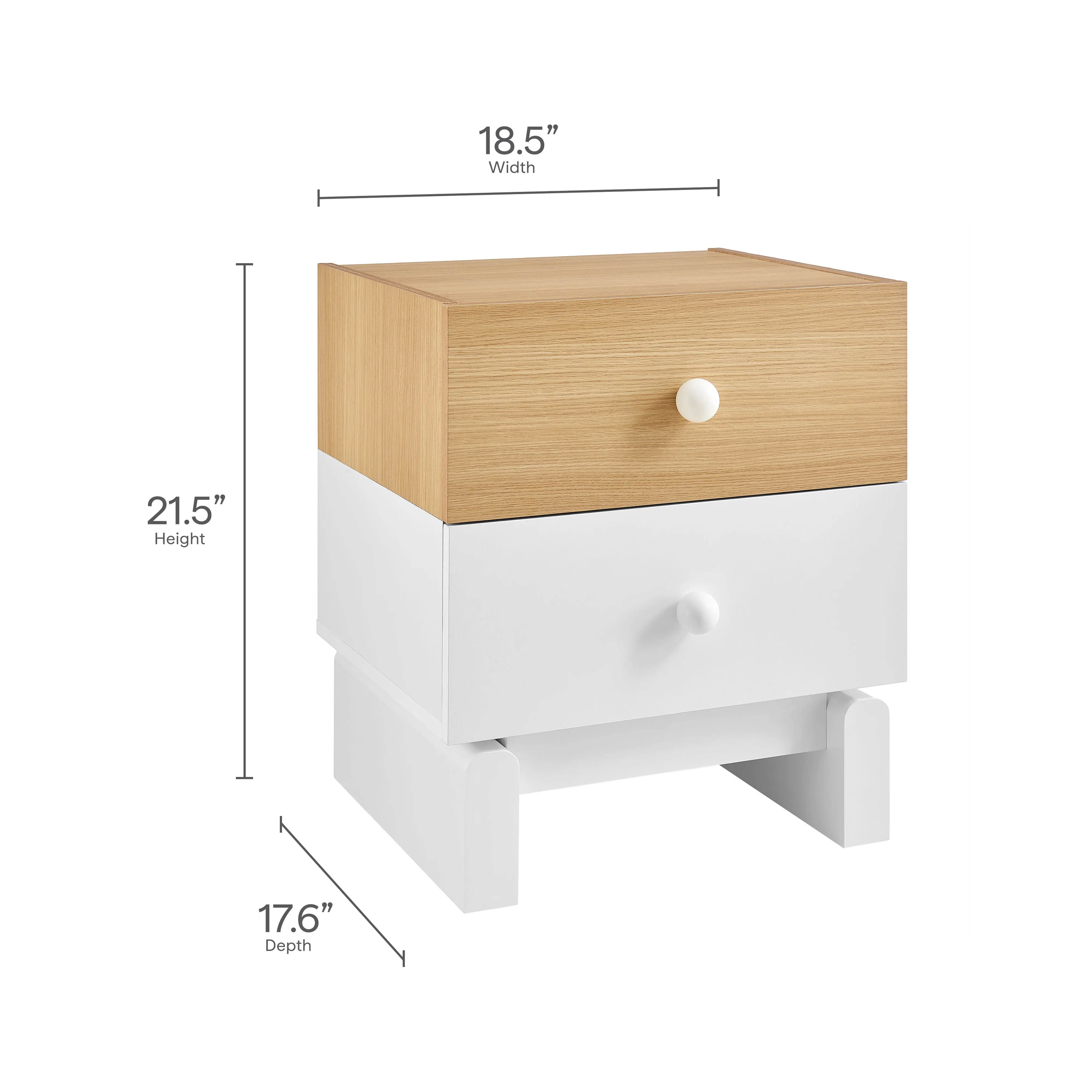 Nolia 2-Drawer Color Block Nightstand by Modway - Image 9