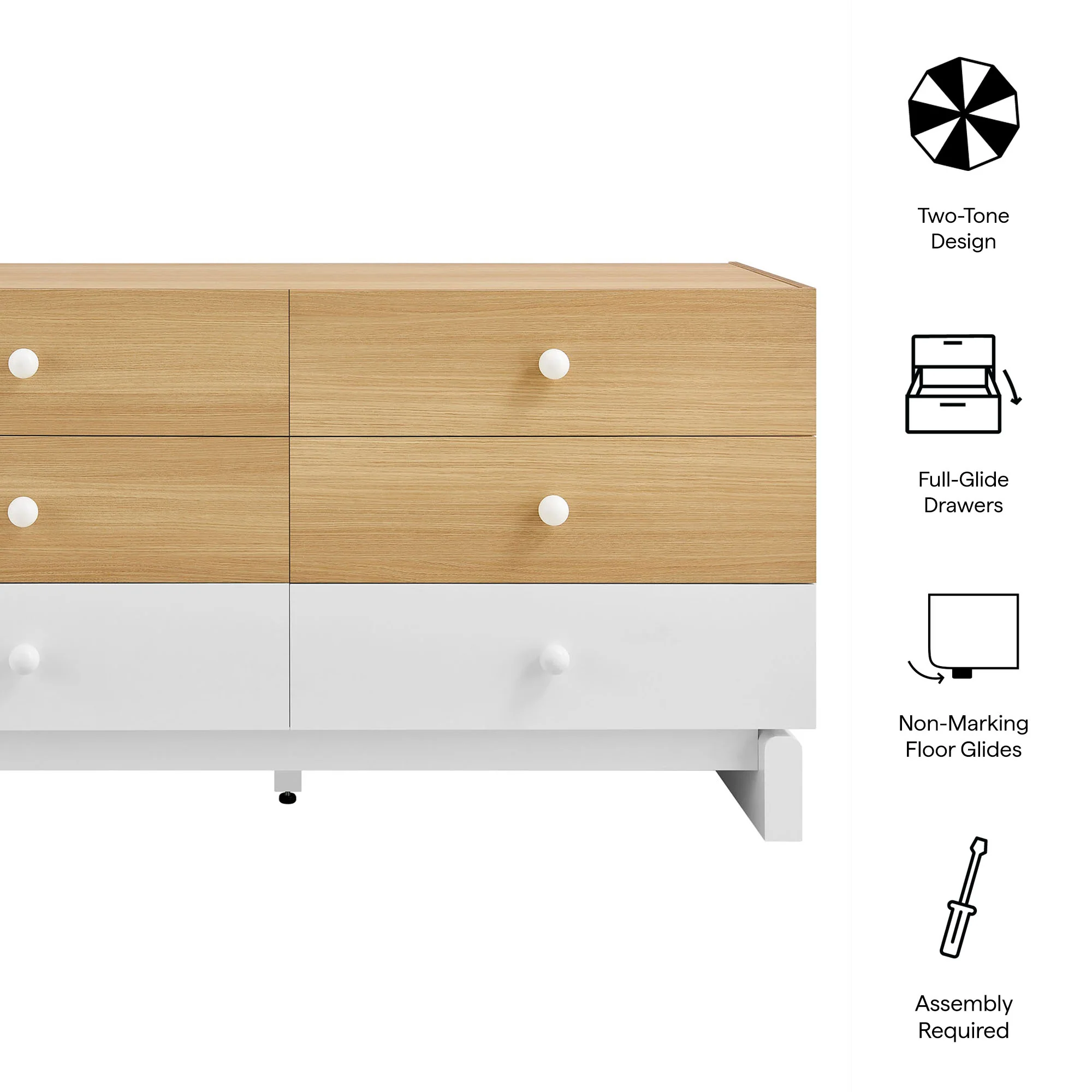 Nolia 6-Drawer Color Block Dresser by Modway - Image 8